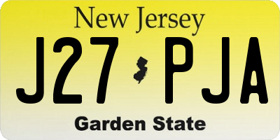 NJ license plate J27PJA