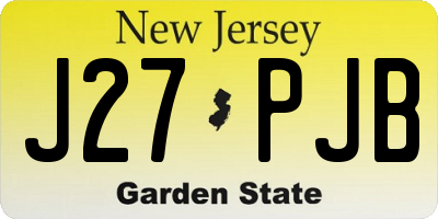 NJ license plate J27PJB