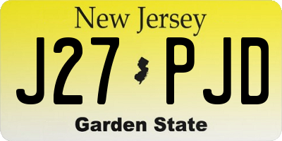 NJ license plate J27PJD