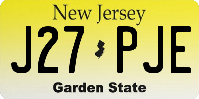 NJ license plate J27PJE