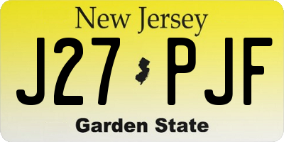 NJ license plate J27PJF