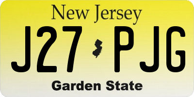NJ license plate J27PJG