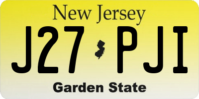 NJ license plate J27PJI