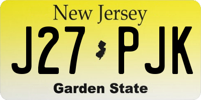 NJ license plate J27PJK