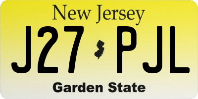 NJ license plate J27PJL