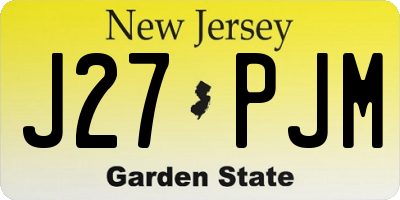 NJ license plate J27PJM