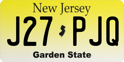 NJ license plate J27PJQ