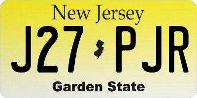 NJ license plate J27PJR