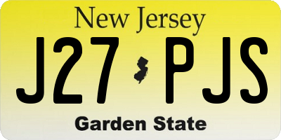 NJ license plate J27PJS