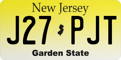 NJ license plate J27PJT