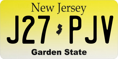 NJ license plate J27PJV