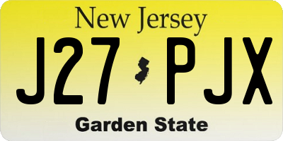 NJ license plate J27PJX