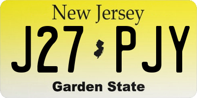 NJ license plate J27PJY