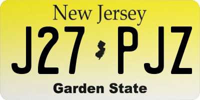 NJ license plate J27PJZ