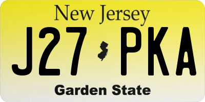NJ license plate J27PKA