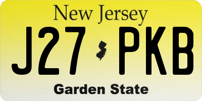 NJ license plate J27PKB
