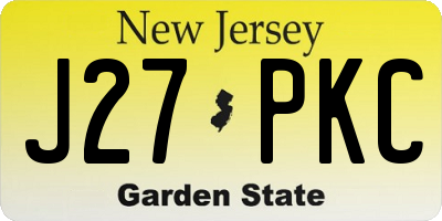 NJ license plate J27PKC