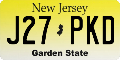 NJ license plate J27PKD