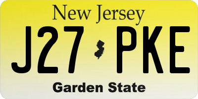 NJ license plate J27PKE