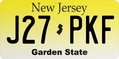 NJ license plate J27PKF