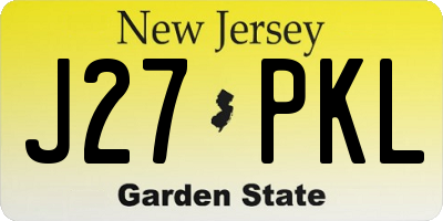 NJ license plate J27PKL