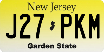 NJ license plate J27PKM