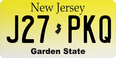 NJ license plate J27PKQ
