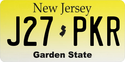 NJ license plate J27PKR