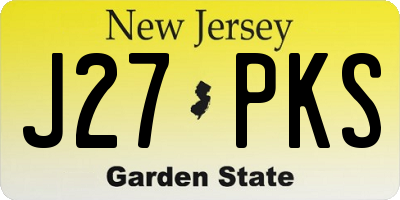 NJ license plate J27PKS