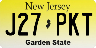 NJ license plate J27PKT