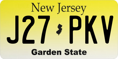 NJ license plate J27PKV