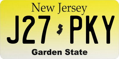 NJ license plate J27PKY