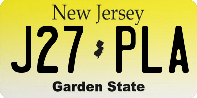 NJ license plate J27PLA