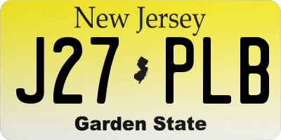 NJ license plate J27PLB
