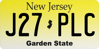 NJ license plate J27PLC