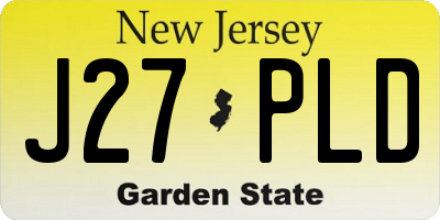 NJ license plate J27PLD