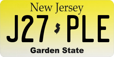 NJ license plate J27PLE