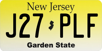 NJ license plate J27PLF