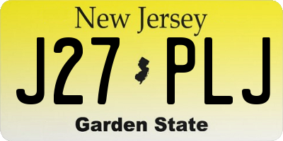 NJ license plate J27PLJ