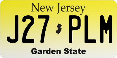 NJ license plate J27PLM