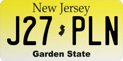 NJ license plate J27PLN
