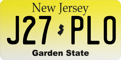 NJ license plate J27PLO