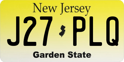 NJ license plate J27PLQ