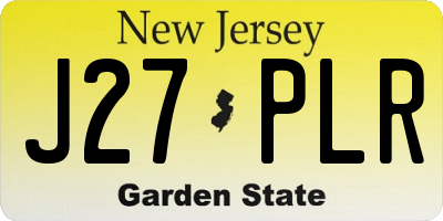 NJ license plate J27PLR