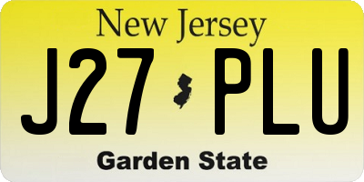 NJ license plate J27PLU