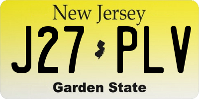 NJ license plate J27PLV