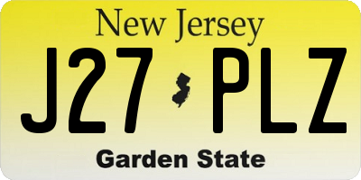 NJ license plate J27PLZ