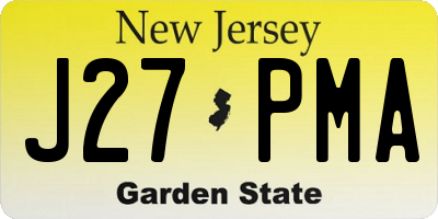 NJ license plate J27PMA