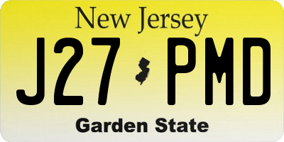 NJ license plate J27PMD