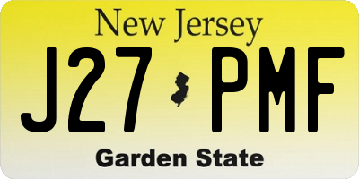NJ license plate J27PMF